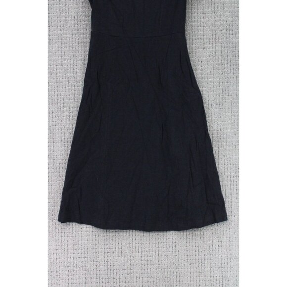 Mo:vint By Anthropologie Fit & Flare Dress Women XS Black Solid Short Sleeve NWT - Picture 3 of 7